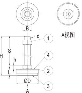 ADWS-ADWHS-带橡胶垫调整脚-线描图ok